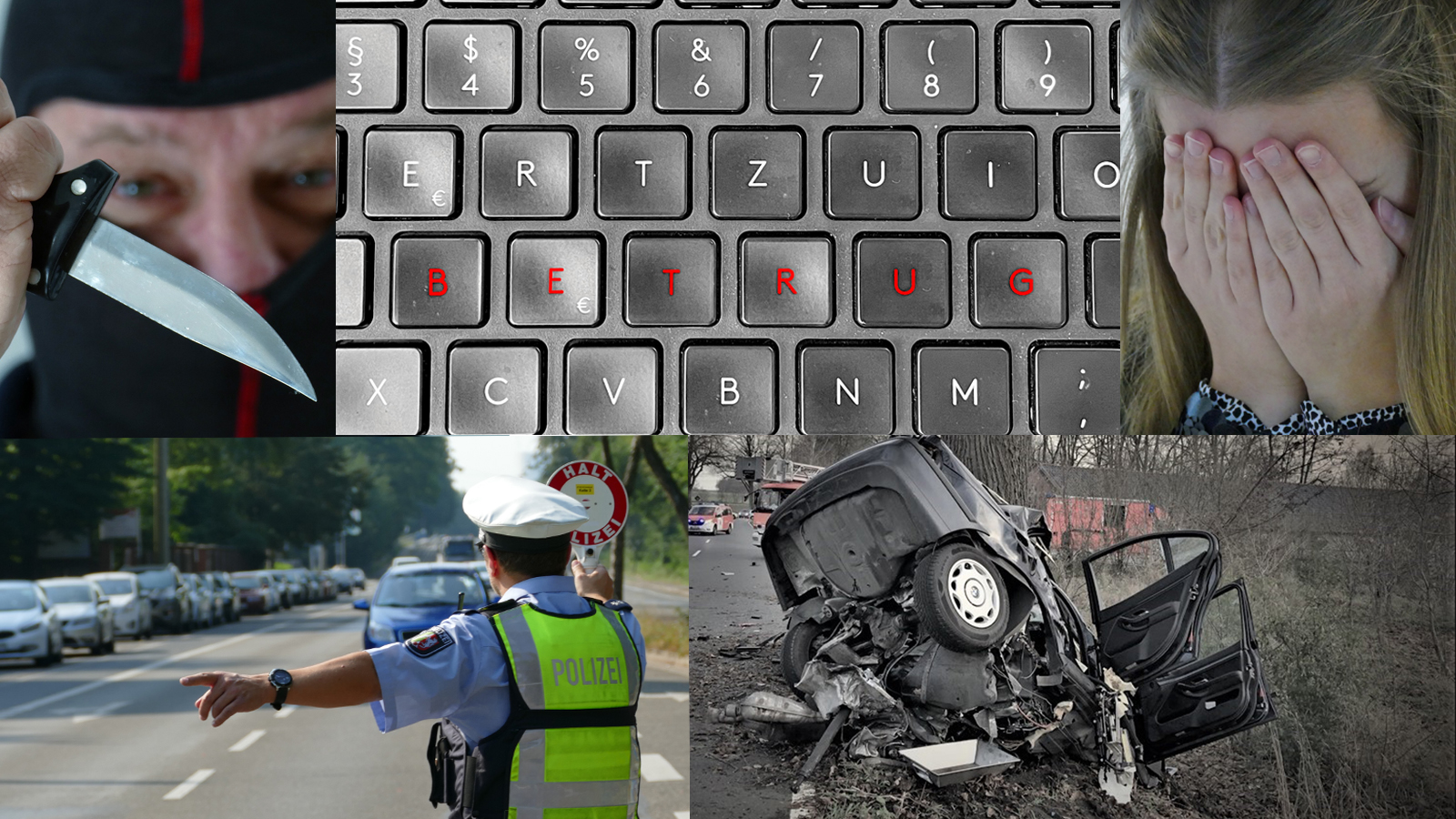 Symbolbild Kriminalitätsstatistik und Verkehrsunfallbericht