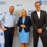 Polizeipräsidentin mit Stefan Kramps (l.) und Klaus Berkenbusch (r.)