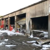 Ausgebrannte Garagen an der Alten Grenzstraße in Recklinghausen.